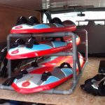 Rack Windsurf PVC chargé avec des Tiga HyperX